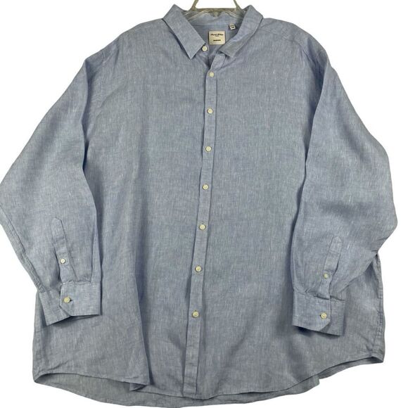 Men's Murano Baird-McNutt 100% Linen Long Sleeve Button Down 4XB - Picture 2 of 9